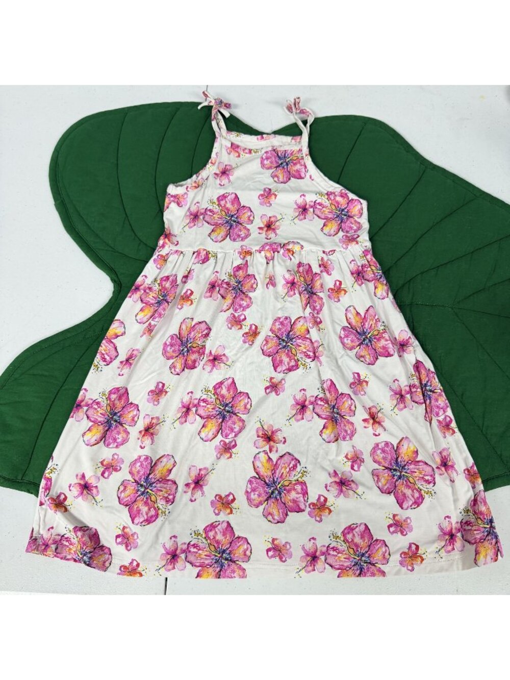 Coco Moon Hawaii Bamboo Girls 7/8 Hibiscus Kiss Spaghetti Strap Floral Dress